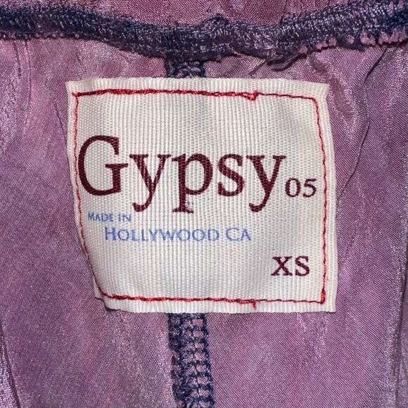 Gypsy 05 Y2K Silk Aqua Purple Tie Dye Strapless Tube Maxi Dress Size XS - Picture 4 of 14